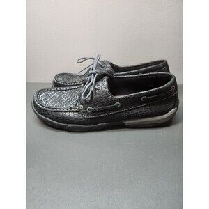 Twisted X Driving Moccasins Sneakers Shoes Womens Size 9M Black Croc Leather